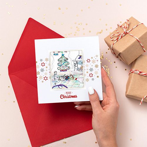 Merry Christmas Cards Pack – 8 units